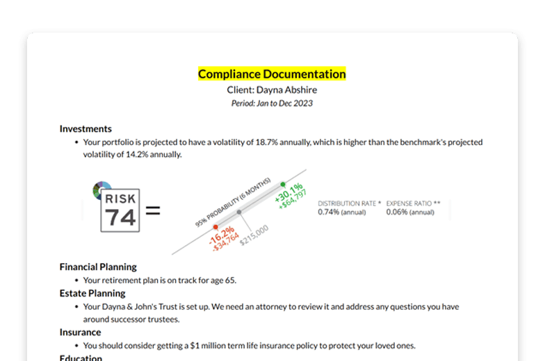 Financial Advisors, protect your practice by providing documentation to your clients with Pulse360