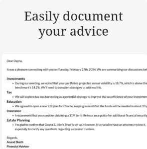 Financial Advisors, easily create professional-looking meeting summaries using NoteGenius AI